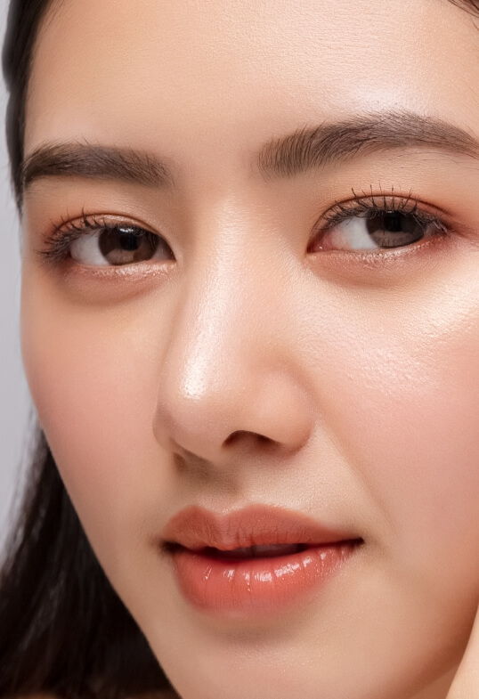 Close up of an Asian womans face